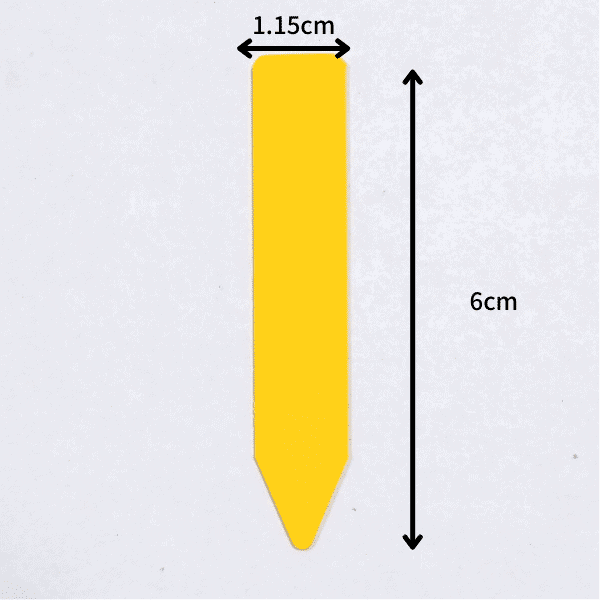 園芸ラベル 6cm イエロー ゴールドラベル 100枚入り