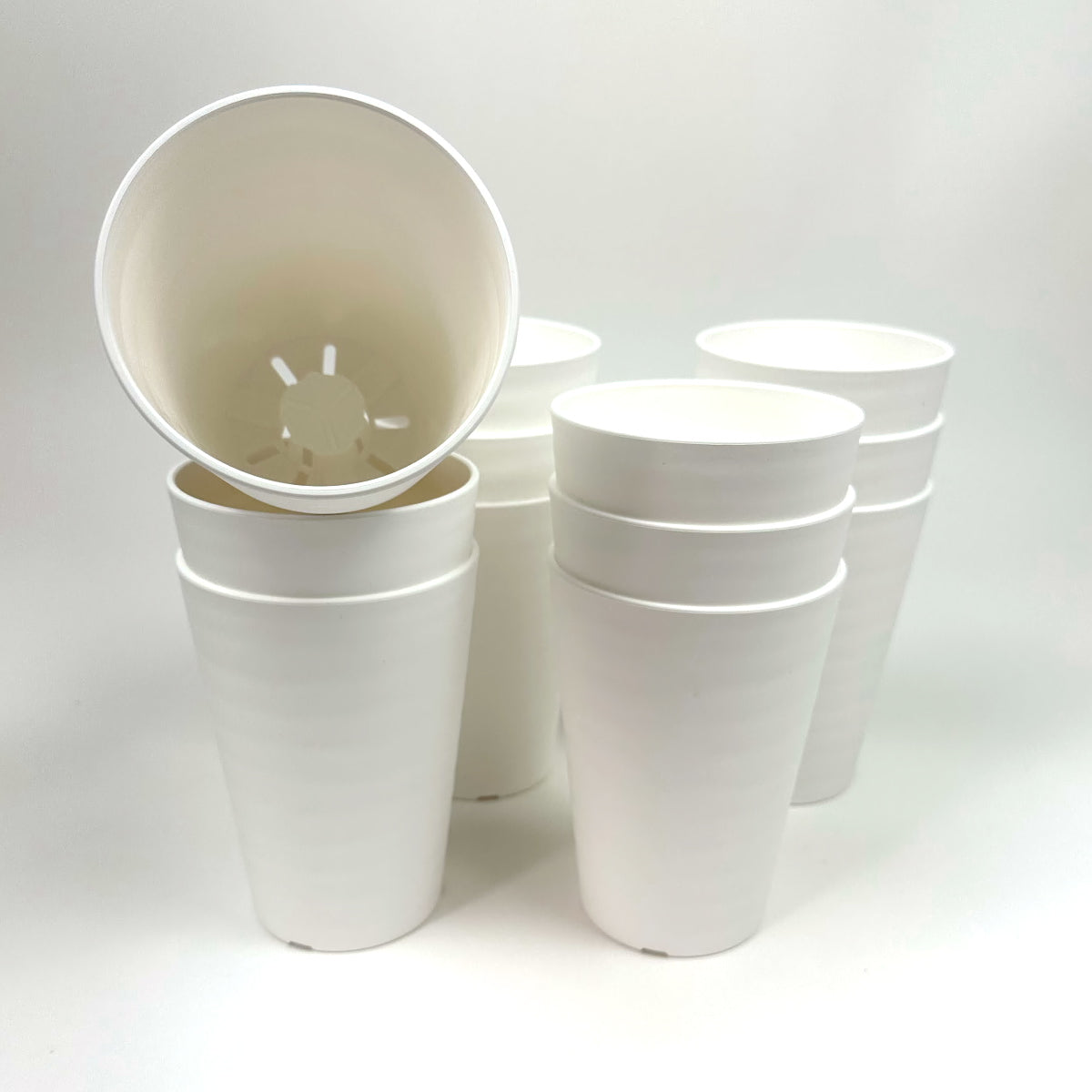 セラアート 長鉢 3.5号 ホワイト プラ鉢