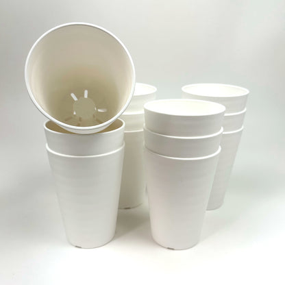 セラアート 長鉢 3.5号 ホワイト プラ鉢